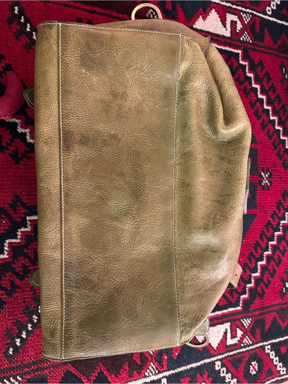Mulberry Roxanne Olive Green Leather Satchel Shoulder Handbag Vintage Tote - Picture 6 of 10